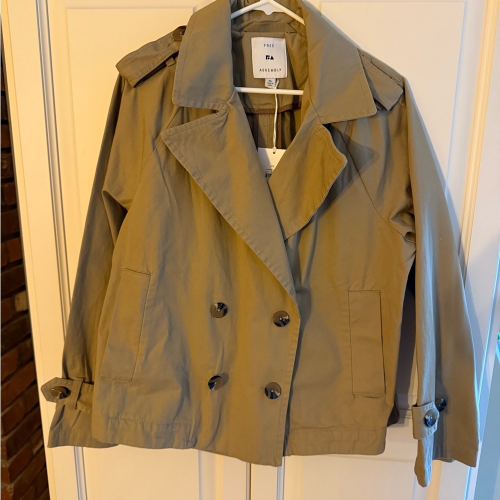 Women's Tan Double-Breasted Jacket